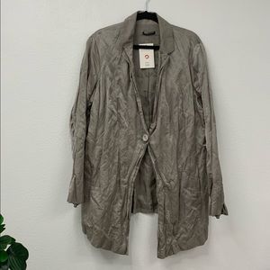 Eileen Fisher Metallic Silver Blouse/Blazer